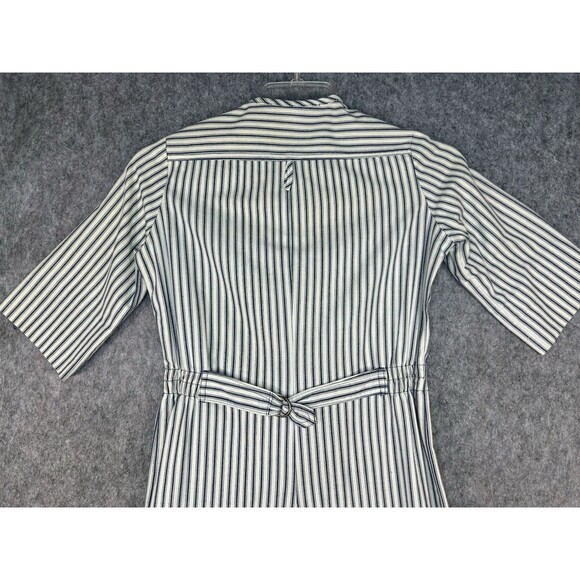 Vintage Liz Carlson Jumpsuit Denim Romper Striped Coveralls Size Large? - Picture 8 of 11